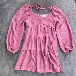 Altar'd State Dusty Rose Tiered Blouse